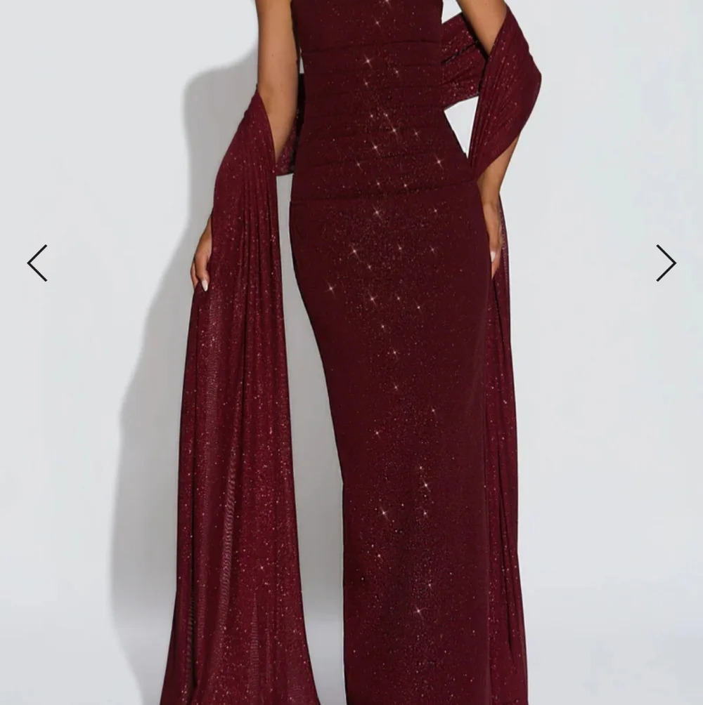 Babyboo Ashika Maxi Dress Wine Sparkle sz Medium with Agnes Shawl Wine Sparkle - Picture 13 of 13